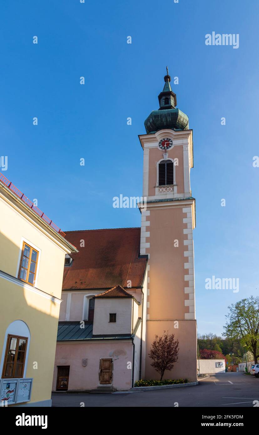 Traismauer: parish church in Donau, Niederösterreich, Lower Austria, Austria Stock Photo