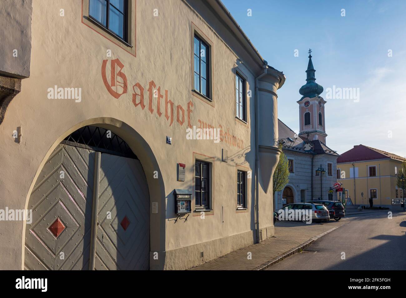 Traismauer: parish church in Donau, Niederösterreich, Lower Austria, Austria Stock Photo