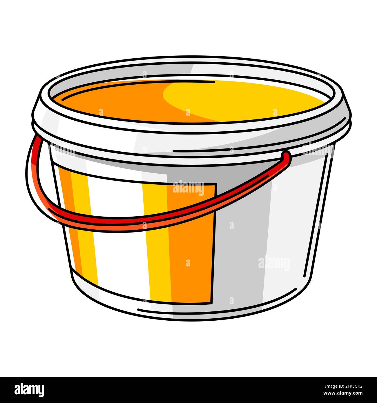 Illustration of paint can. Material for construction industry. Stock Vector