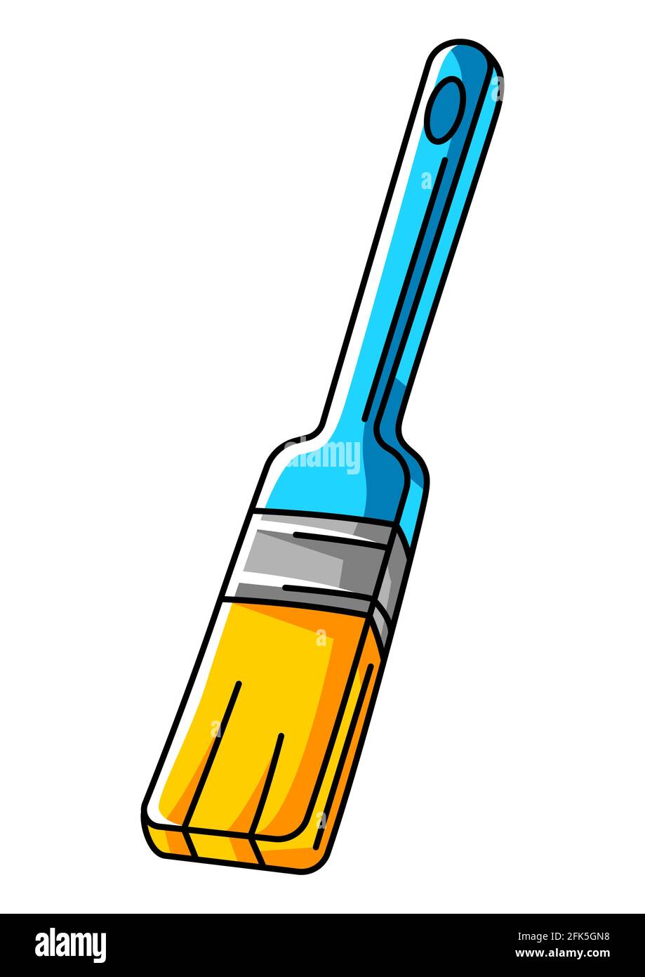 Illustration of paint brush. Repair working tool. Equipment for