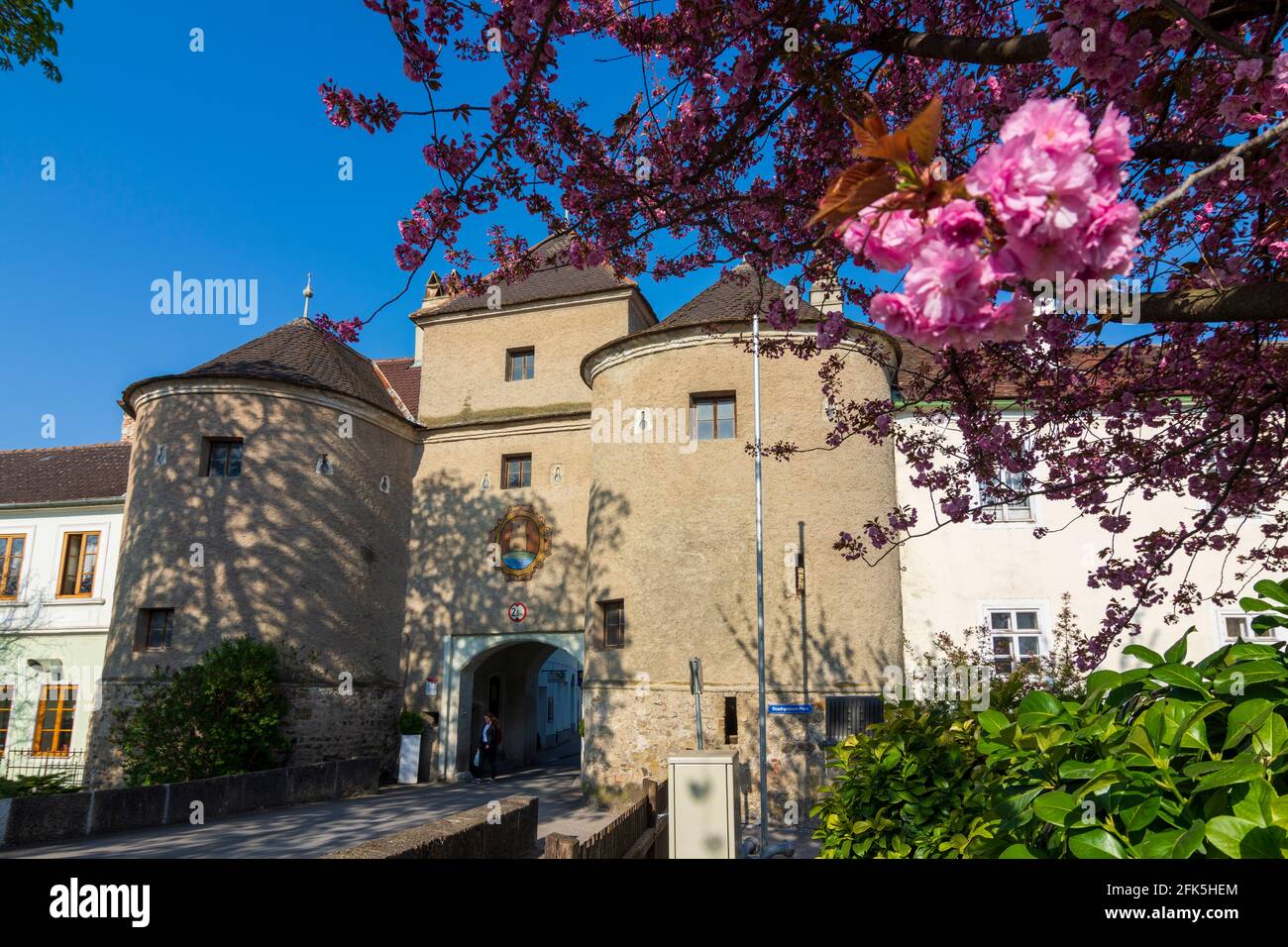 Traismauer: city gate Römertor in Donau, Niederösterreich, Lower Austria, Austria Stock Photo