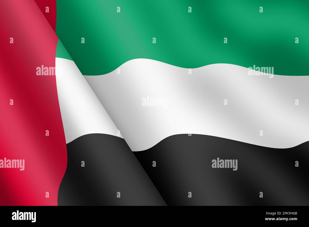 United Arab Emirates waving flag 3d illustration wind ripple Stock ...
