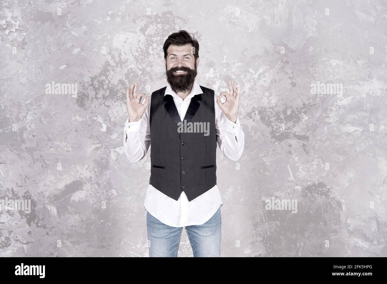 Bearded jewish man. Jewish traditions. Purim festival holiday celebration judaism. Guy mature bearded stylish dressed in shirt and vest. Jewish Stock Photo