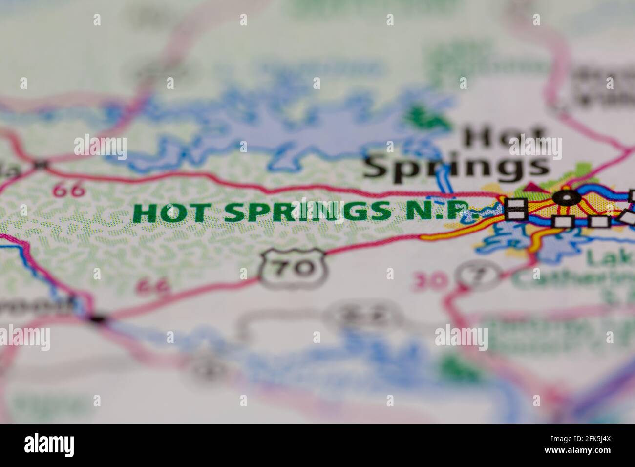 Hot springs national park Arkansas USA shown on a geography map or road map Stock Photo Alamy