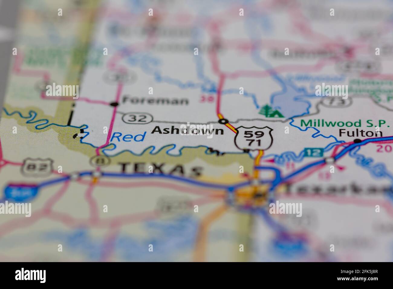 Ashdown Arkansas USA shown on a geography map or road map Stock Photo Alamy