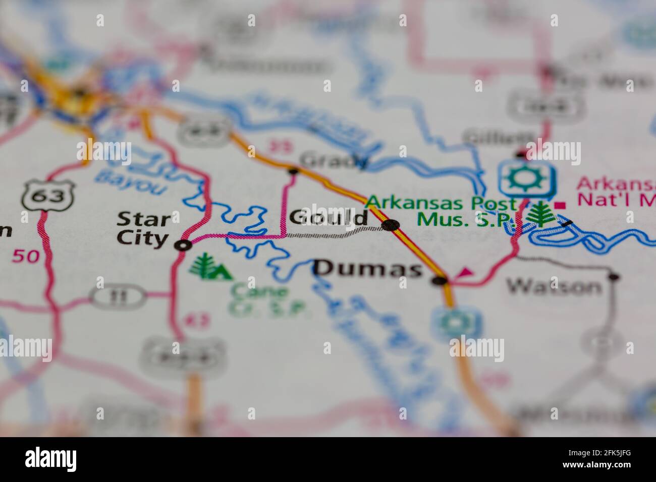 Gould Arkansas USA shown on a geography map or road map Stock Photo Alamy