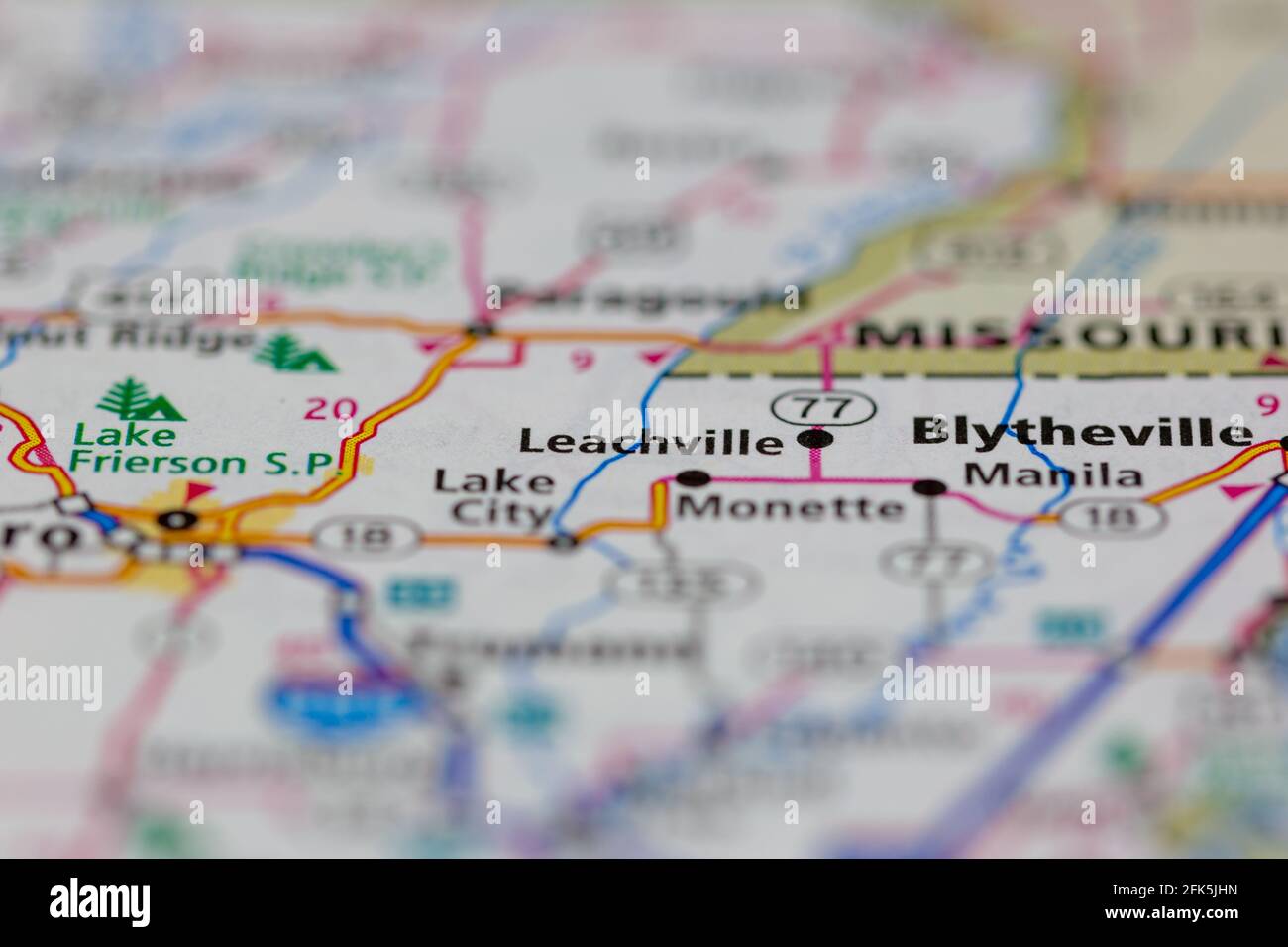 Leachville on a map hires stock photography and images Alamy
