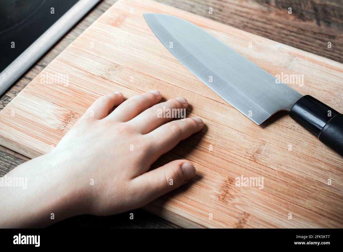 Baby Playing with a Dangerous Knife Stock Image - Image of unsafe