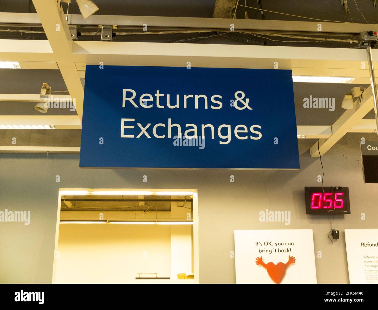 returns and exchanges sign at IKEA Brooklyn NYC store Stock Photo Alamy