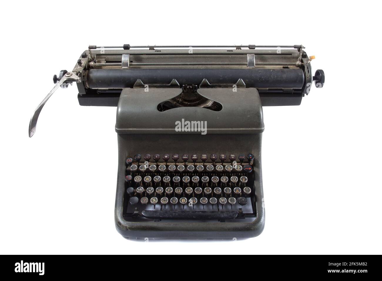 Old Typewriter on white Stock Photo