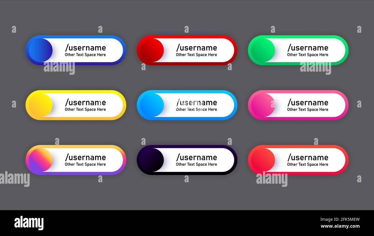 colorful lower thirds set username templates High quality photo Stock colorful lower thirds set username templates High quality photo Stock