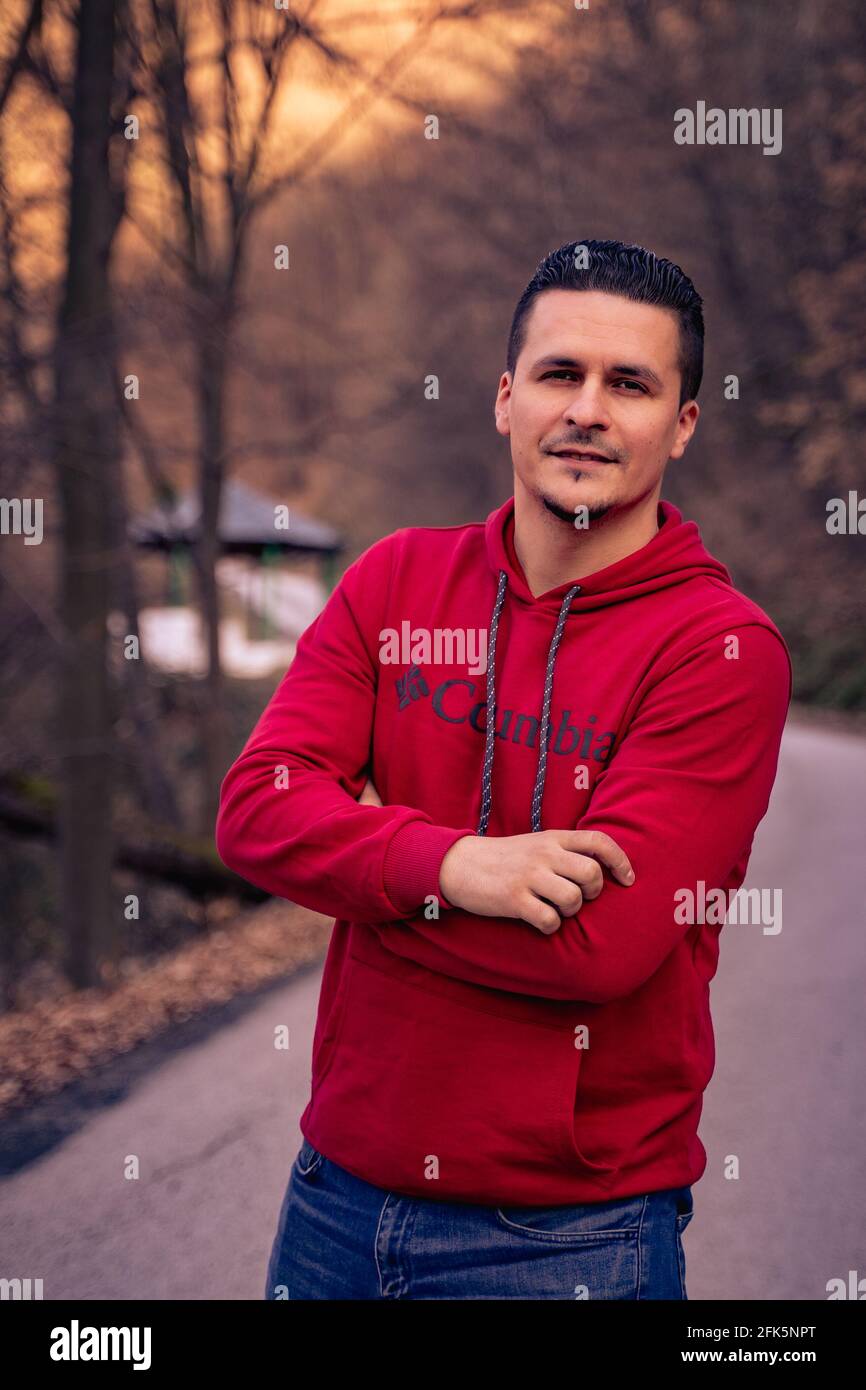 Handsome man red Stock Photo
