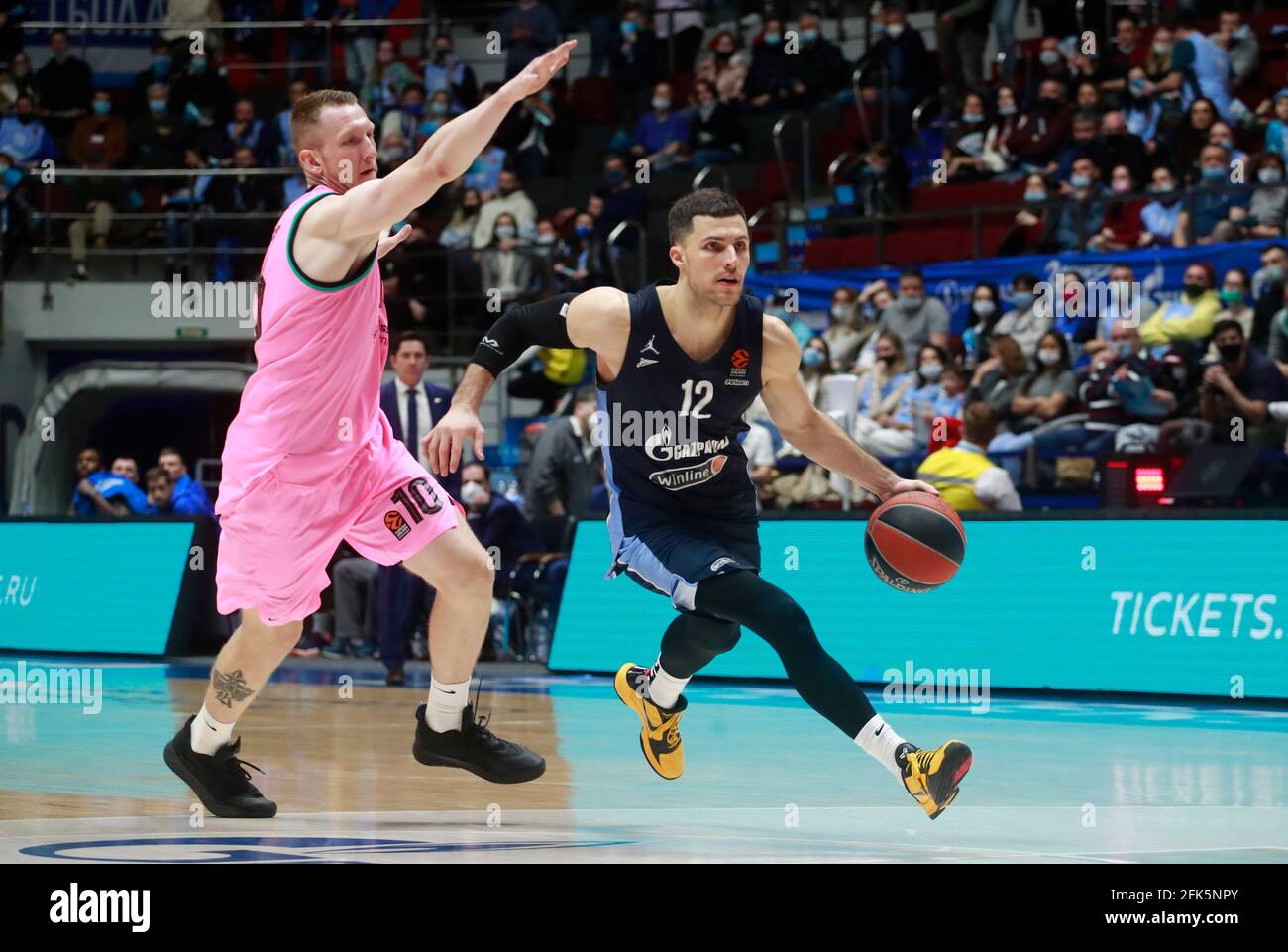 Basketball - Euroleague Play Offs - Quarter Final - Zenit Saint Petersburg  v FC Barcelona - Sibur Arena, Saint Petersburg, Russia - April 28, 2021  Zenit St Petersburg's Billy Baron in action