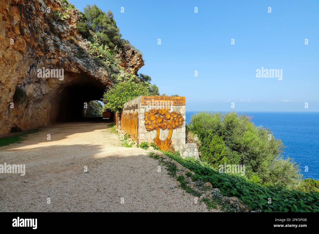 Tunnel entrance to Zingaro Reserve Park, from Scopello, Trapani