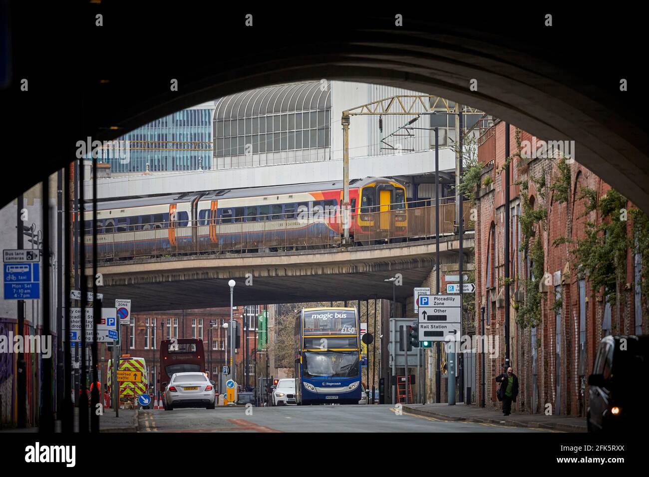 Manchester Piccadilly station Platform 13 14 from Fairfield Street , a