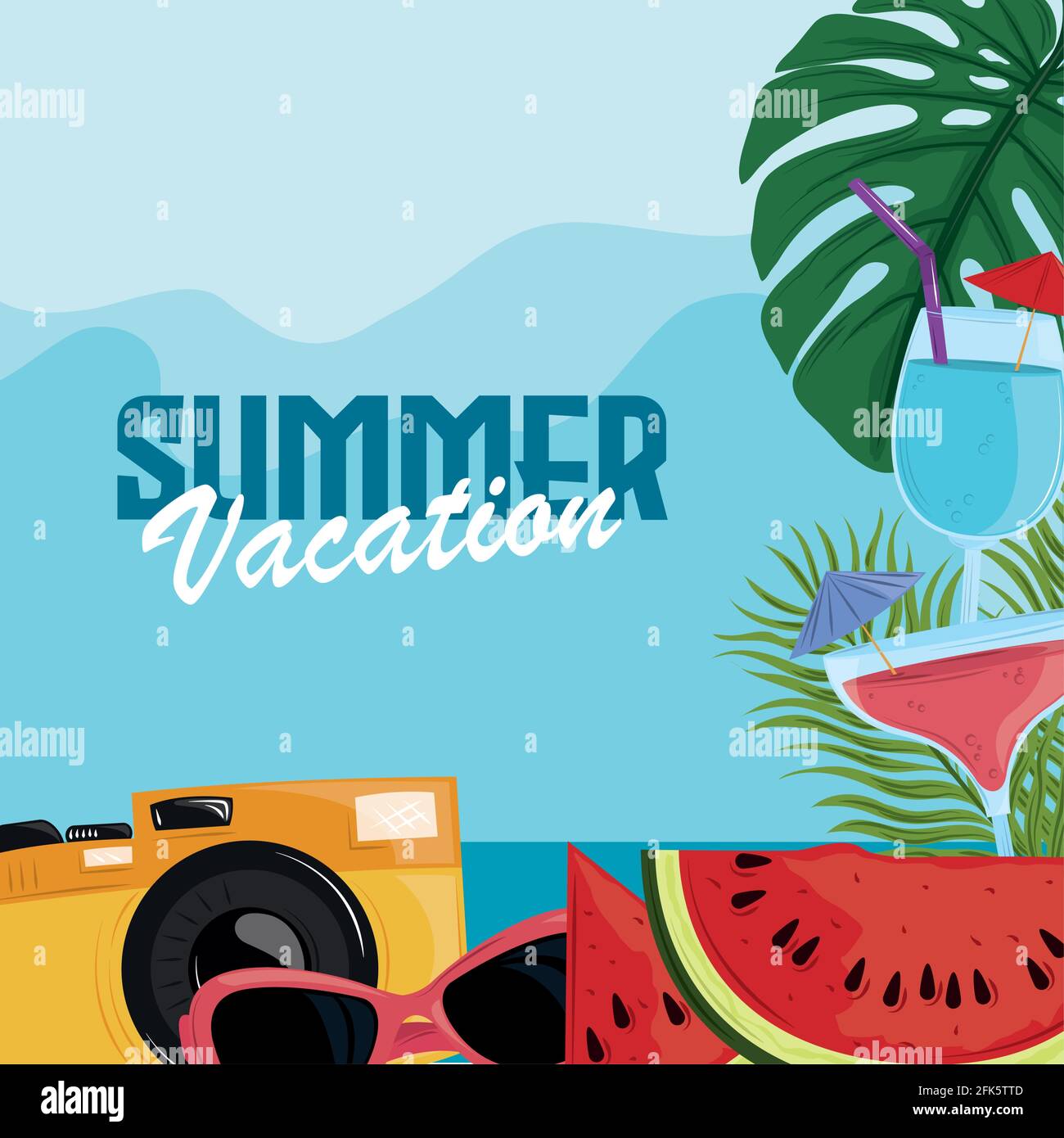 summer vacation travel tropical beach Stock Vector Image & Art - Alamy