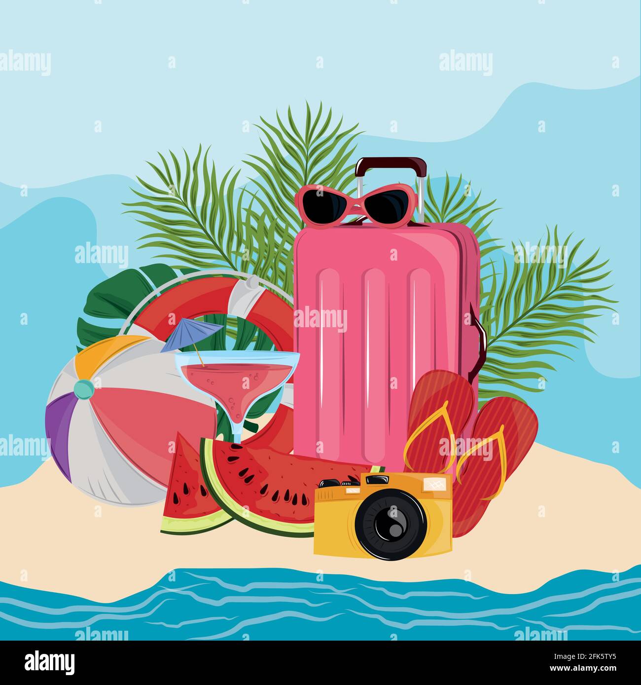 summer vacation tropical beach sea Stock Vector Image & Art - Alamy
