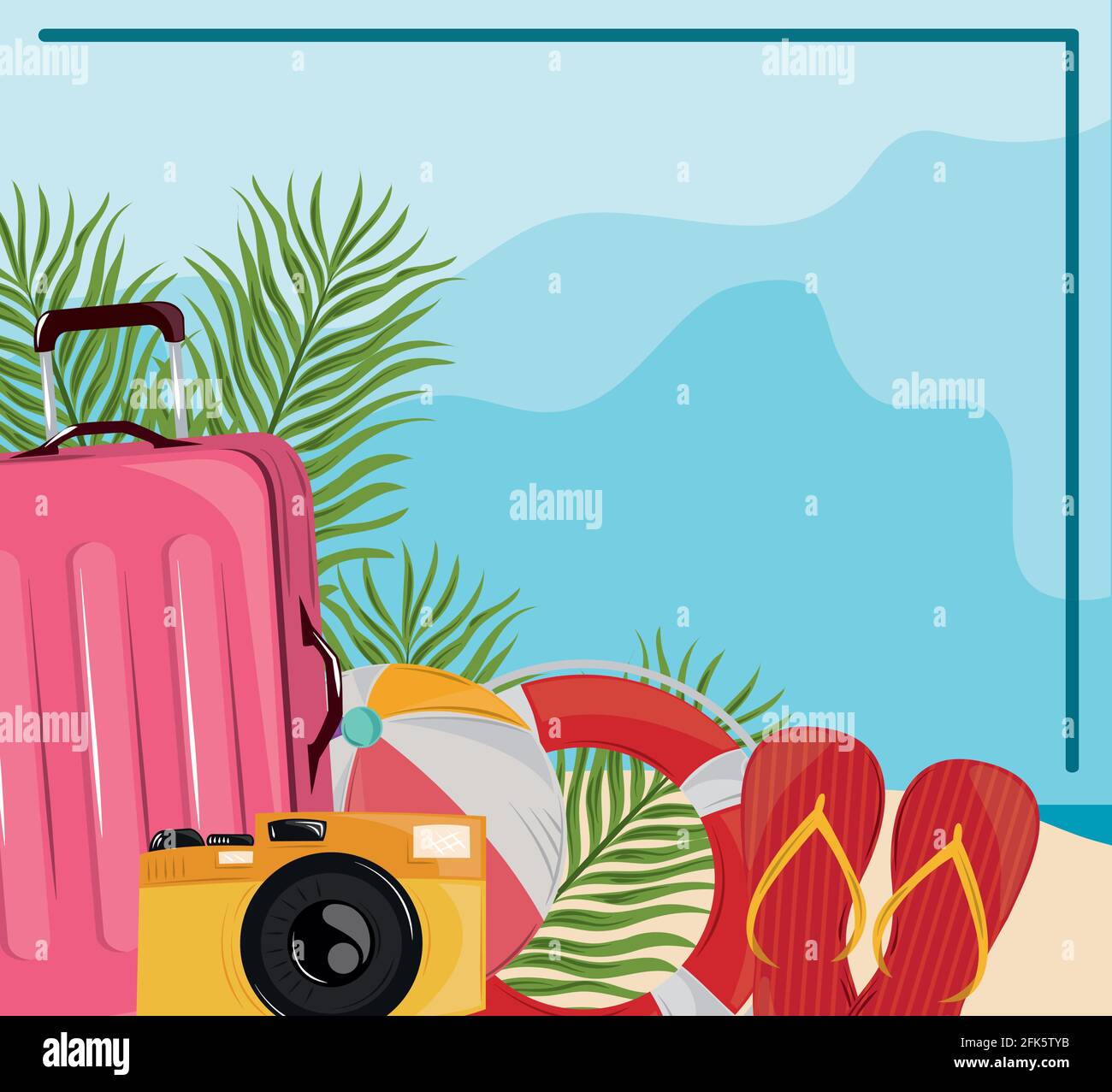 summer vacation suitcase camera ball Stock Vector Image & Art - Alamy