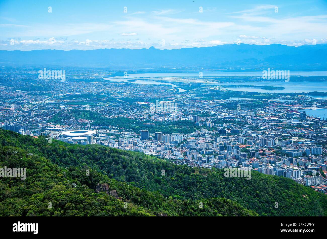 Panoramic view of the city, its houses and nature. Rio de Janeiro, Brazil. Stock Photo