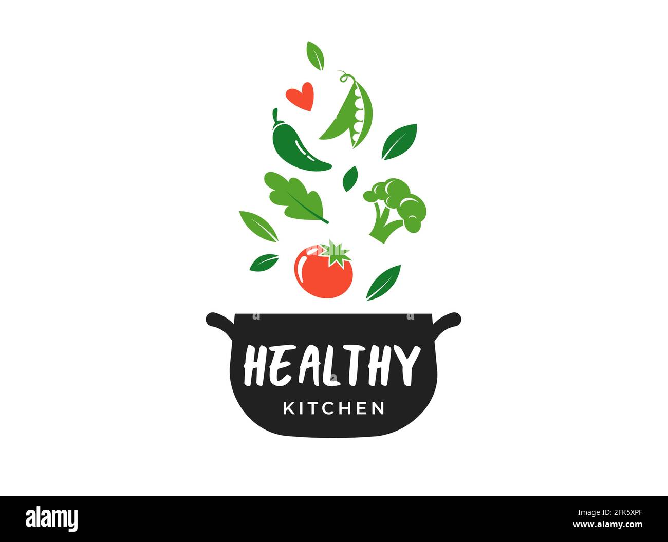 Food love, cooking logo and branding. Healthy, vegan and vegetarian ...