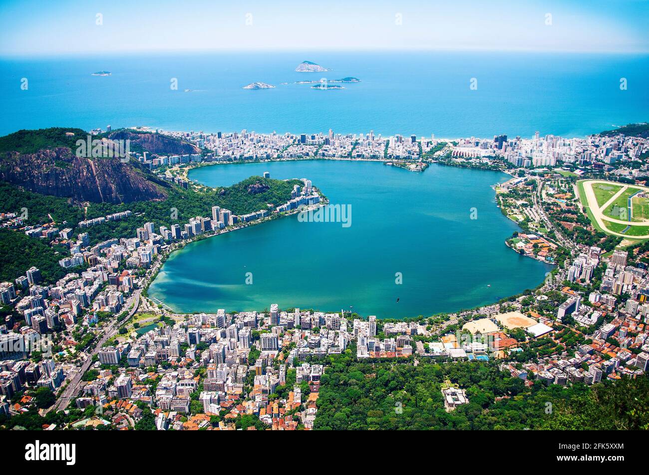 Panoramic view of the city, its houses and nature. Rio de Janeiro, Brazil. Stock Photo