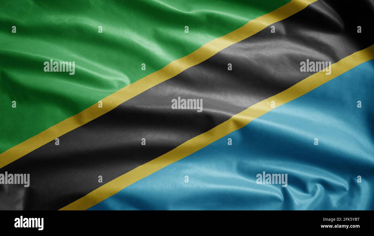 Flag tanzania waving wind in hi-res stock photography and images - Alamy