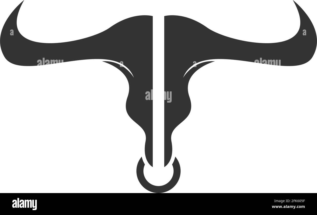 Bull icon logo, buffalo head icon logo design vector template Stock ...