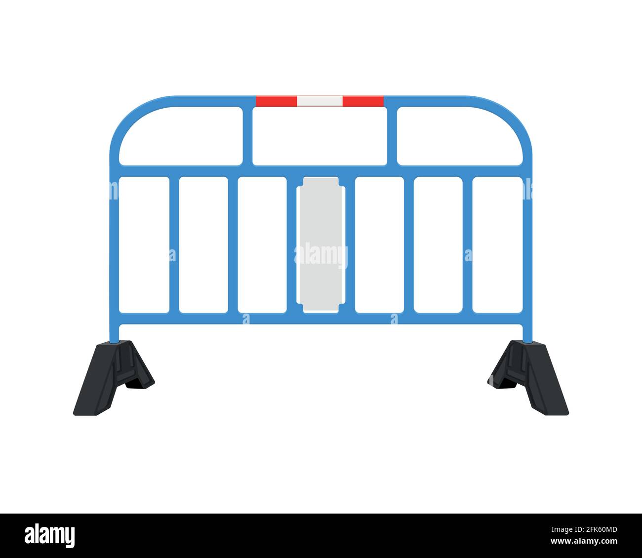 Traffic barrier. Blue road obstacle isolated on white background ...