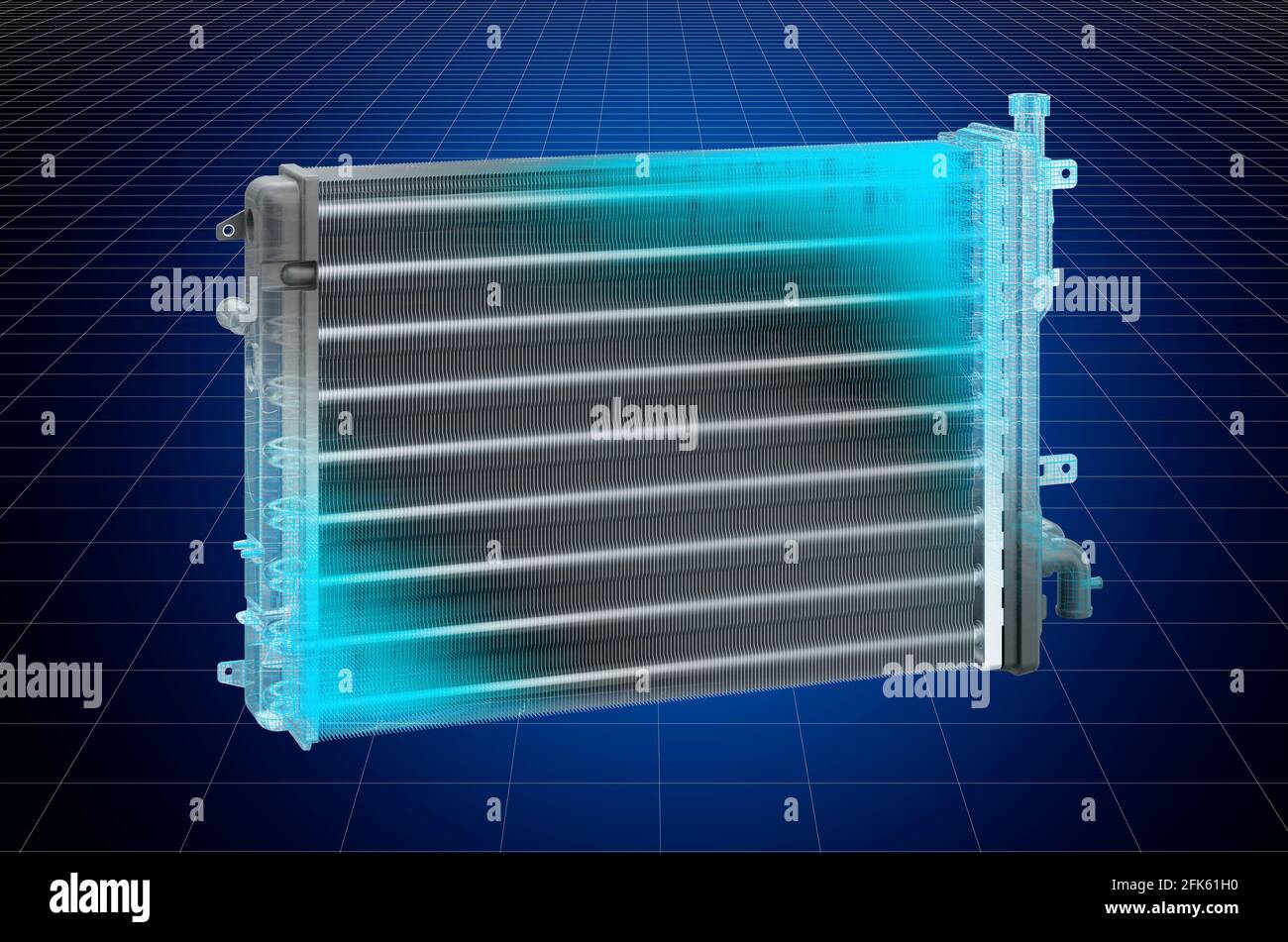 Visualization 3d cad model of car radiator, blueprint. 3D rendering Stock  Photo - Alamy