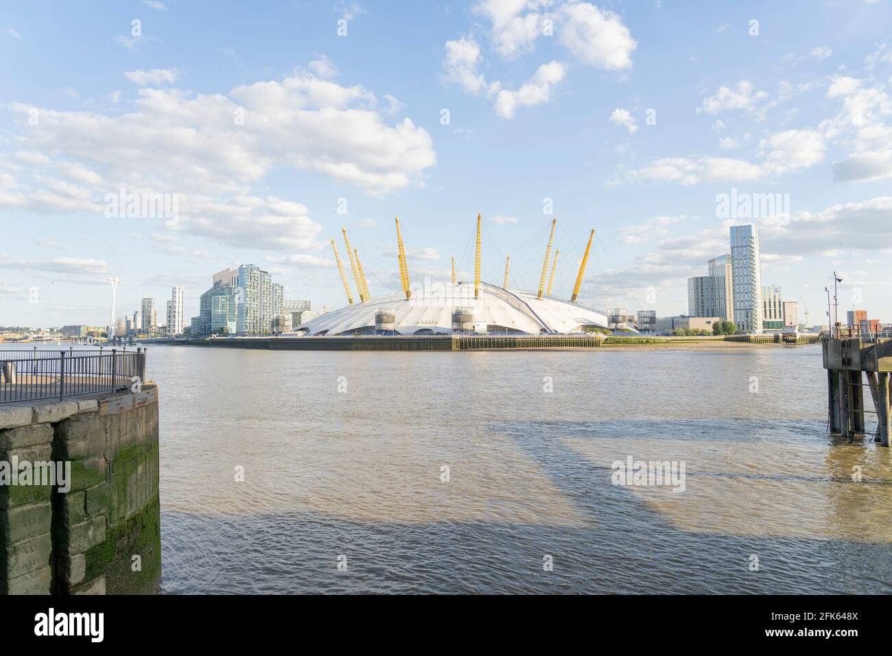 July 2020. London. Millenium Dome or The O2 Arena and the River Thames, London, England Stock Photo