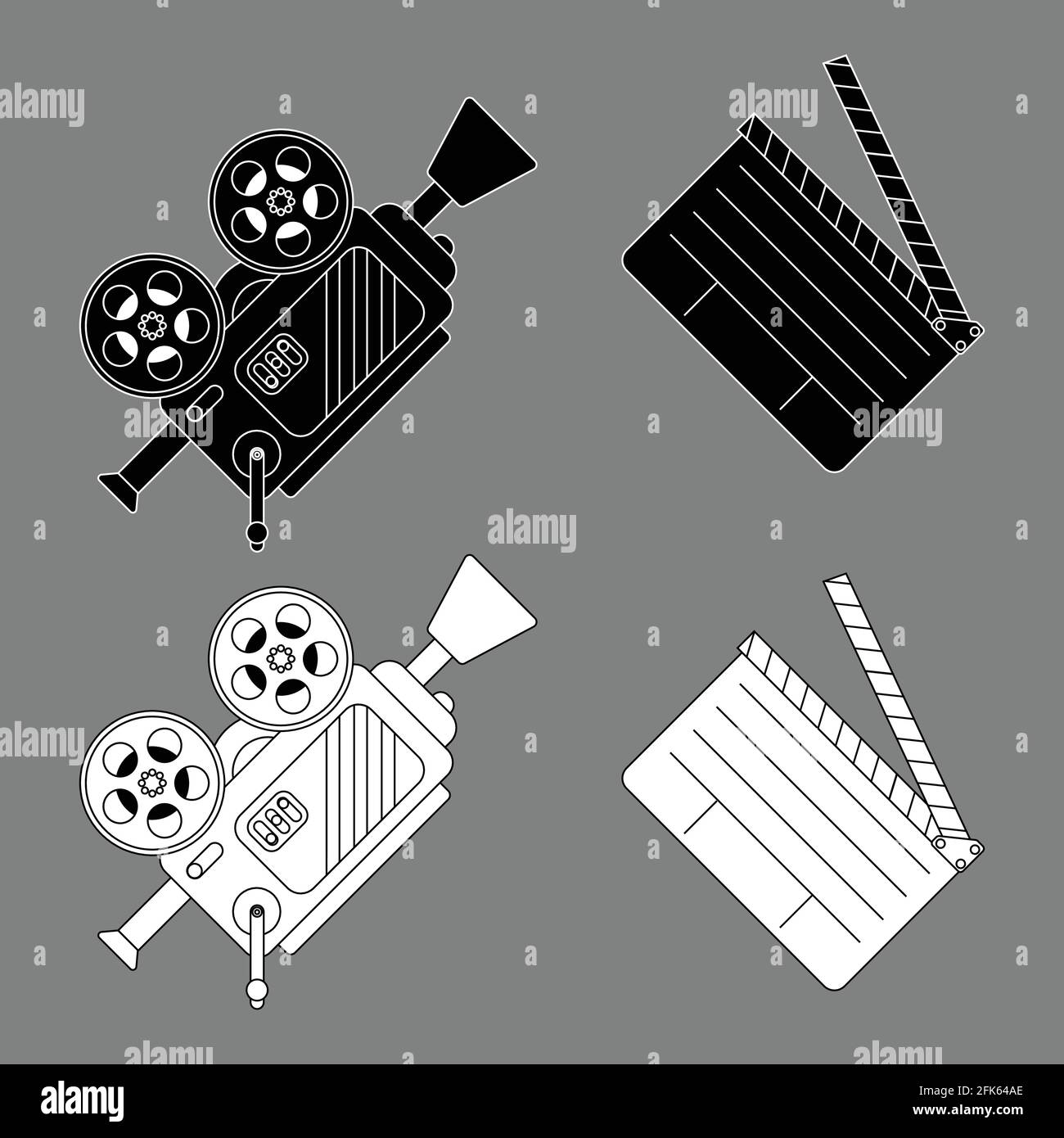 Retro video camera clapper Stock Vector Images - Alamy