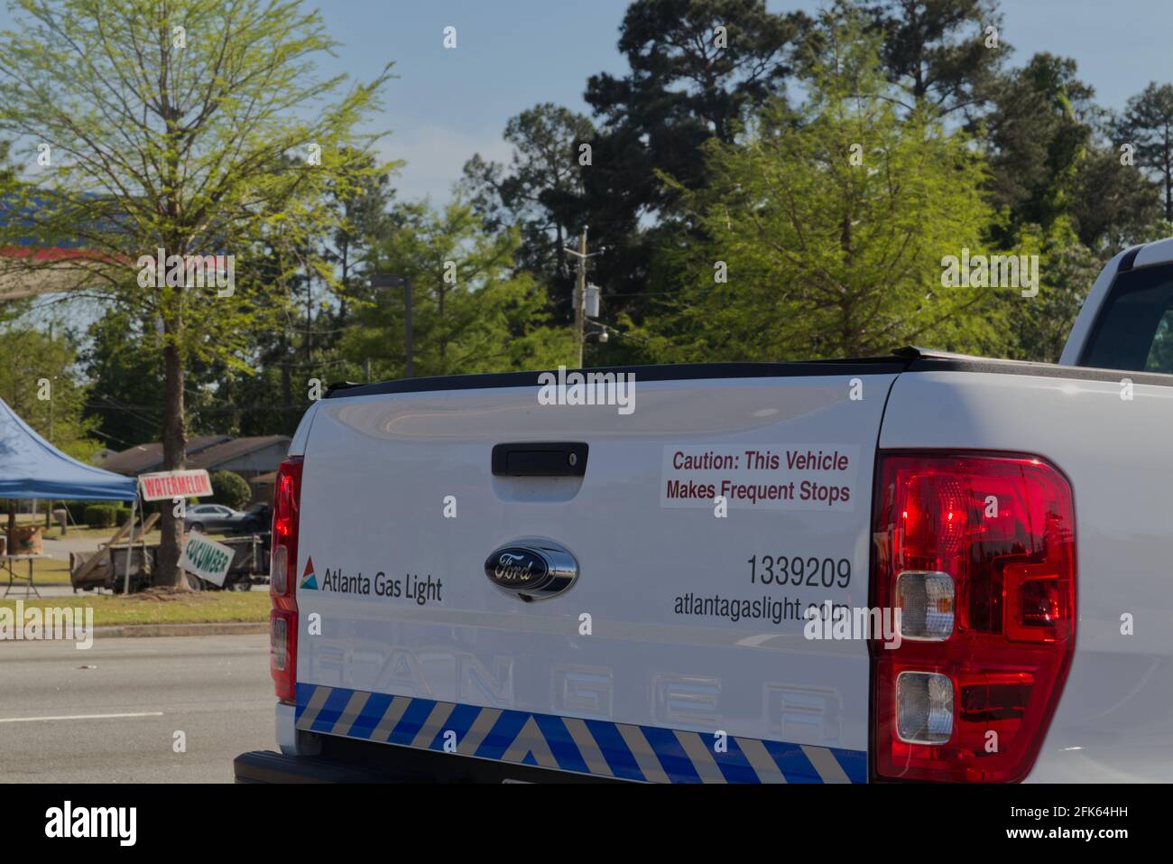 Richmond County, Ga USA 04 25 21 Rear of a Atlanta Gas Light truck