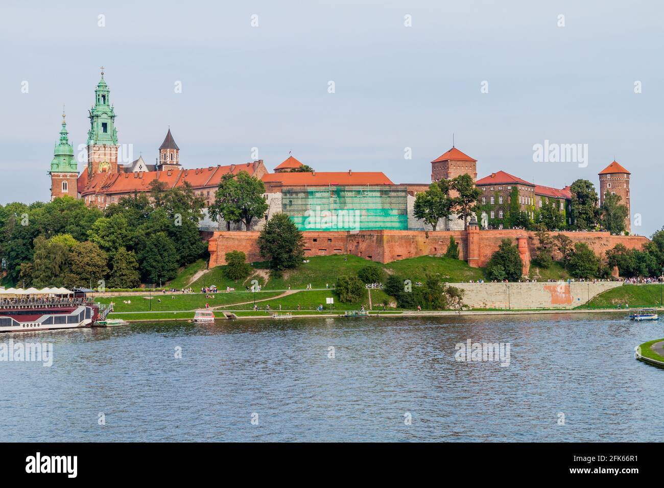 Vistula river, in front of Wawel castle in Krakow, Poland Stock Photo