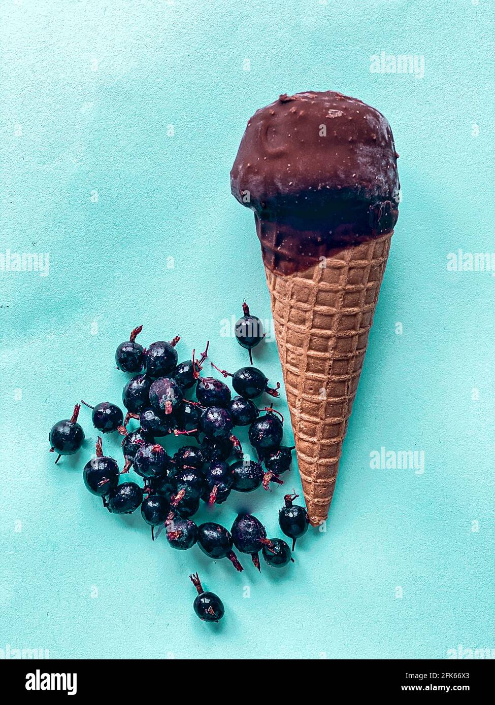 ice cream with berries, free space Stock Photo