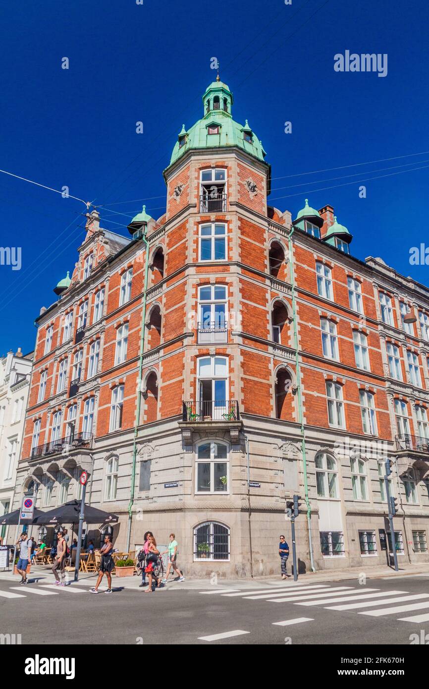 COPENHAGEN, DENMARK - AUGUST 26, 2016: Old well preserved building in the center of Copenhagen, Denmark Stock Photo