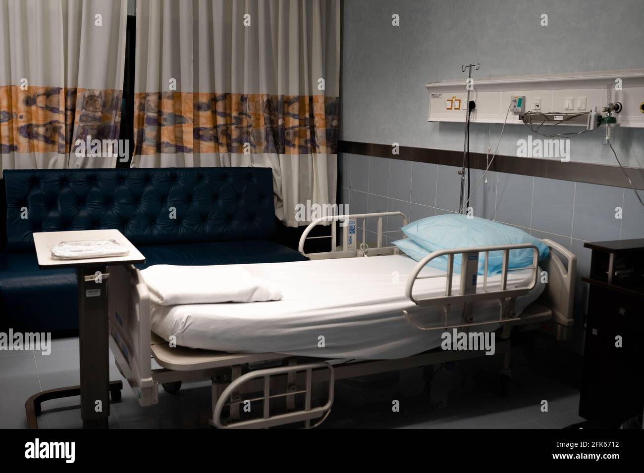 Recovery Room with beds and comfortable medical hospital. Stock Photo