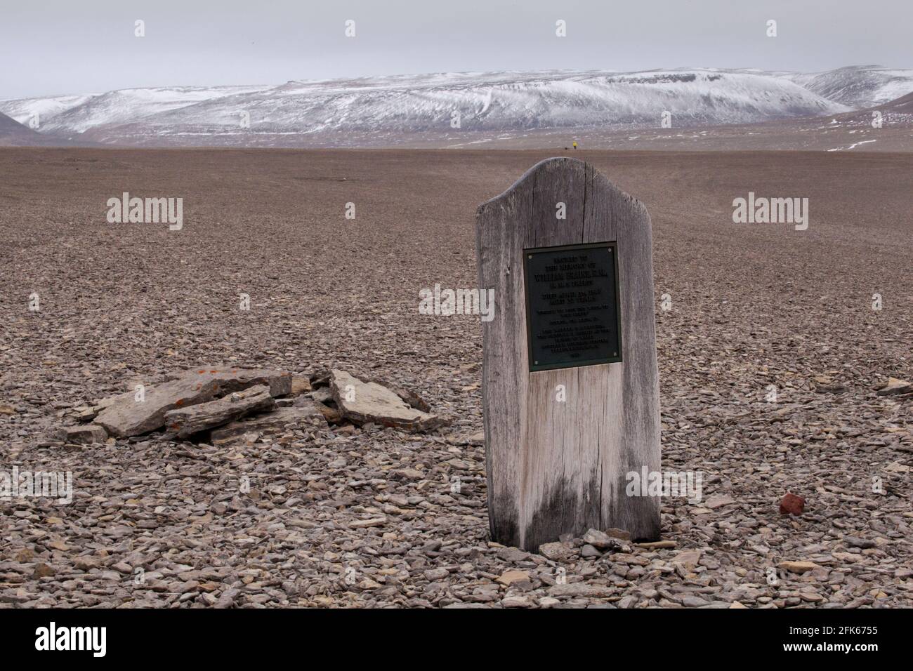 Franklin Expedition gravesite on Beechey Island Northwest Passage Stock Photo
