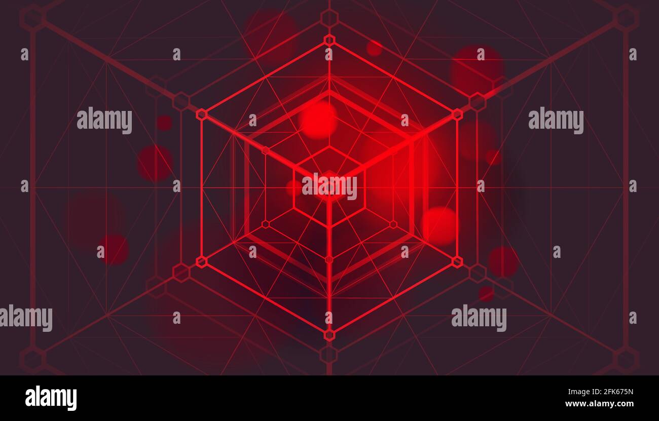 Abstract digital technology and connection geometric lines on background. Digital data visualization. Stock Vector