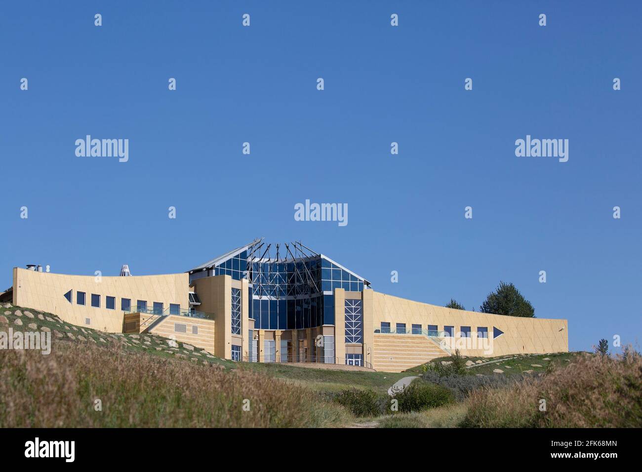 Blackfoot Crossing Historical Park, museum of Siksika language, culture & traditions at the location where Treaty 7 was signed in 1877 Alberta, Canada Stock Photo