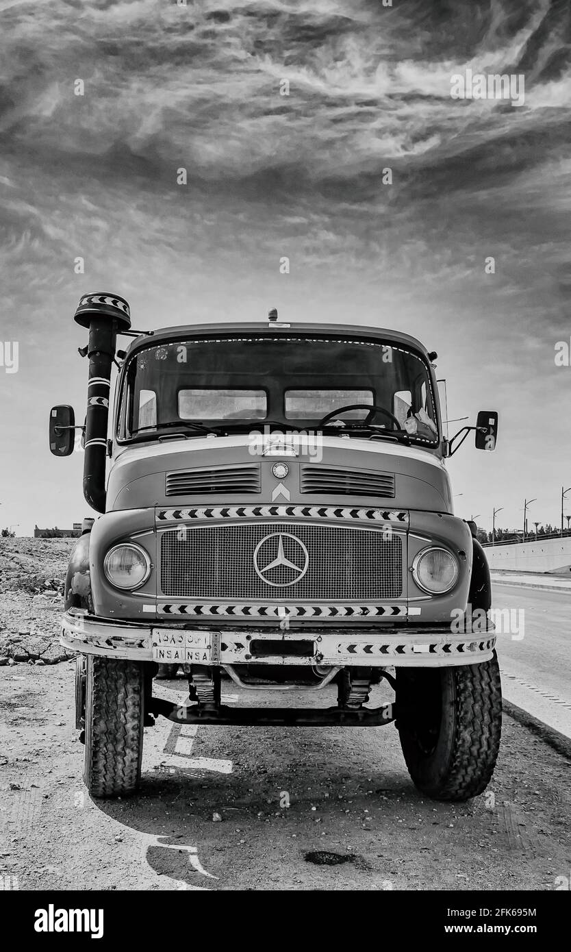 Vintage Mercedes-Benz -HDR-front view Stock Photo