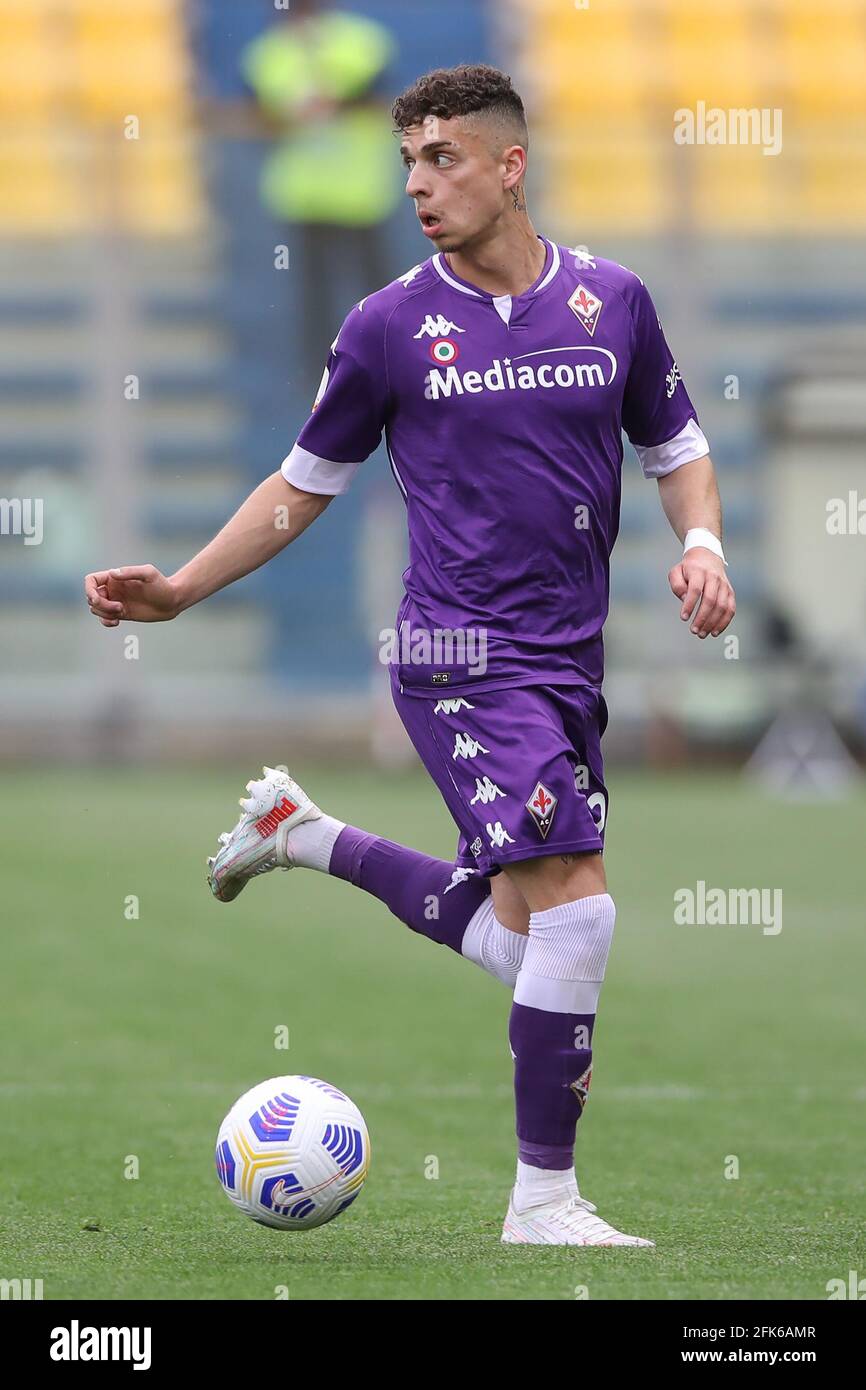 Parma, Italy, 28th April 2021. Andrea Milani of ACF Fiorentina during the Primavera Coppa Italia match at Stadio Ennio Tardini, Parma. Picture credit should read: Jonathan Moscrop / Sportimage Stock Photo