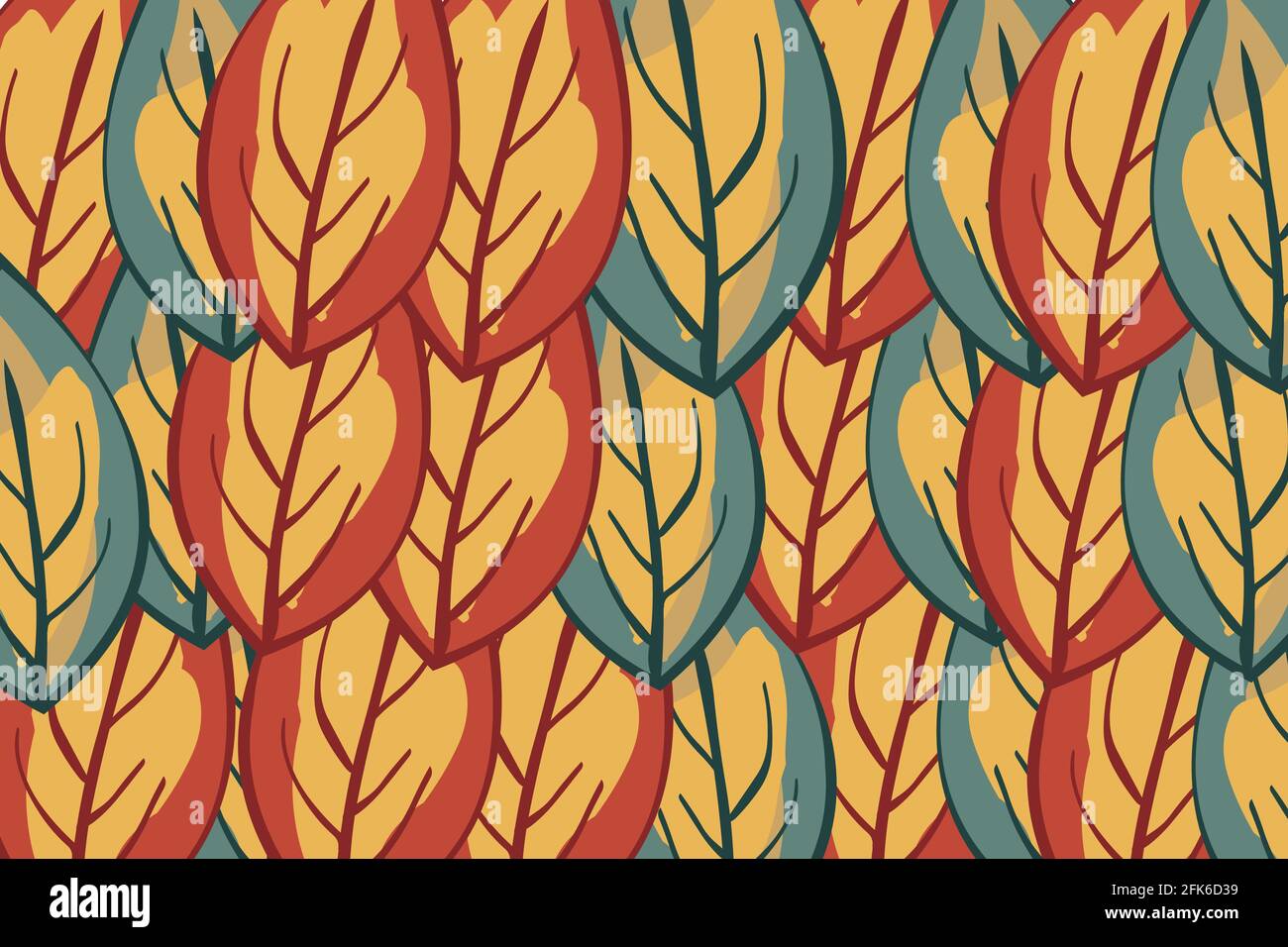 colorful leaves pattern vector illustration Stock Vector