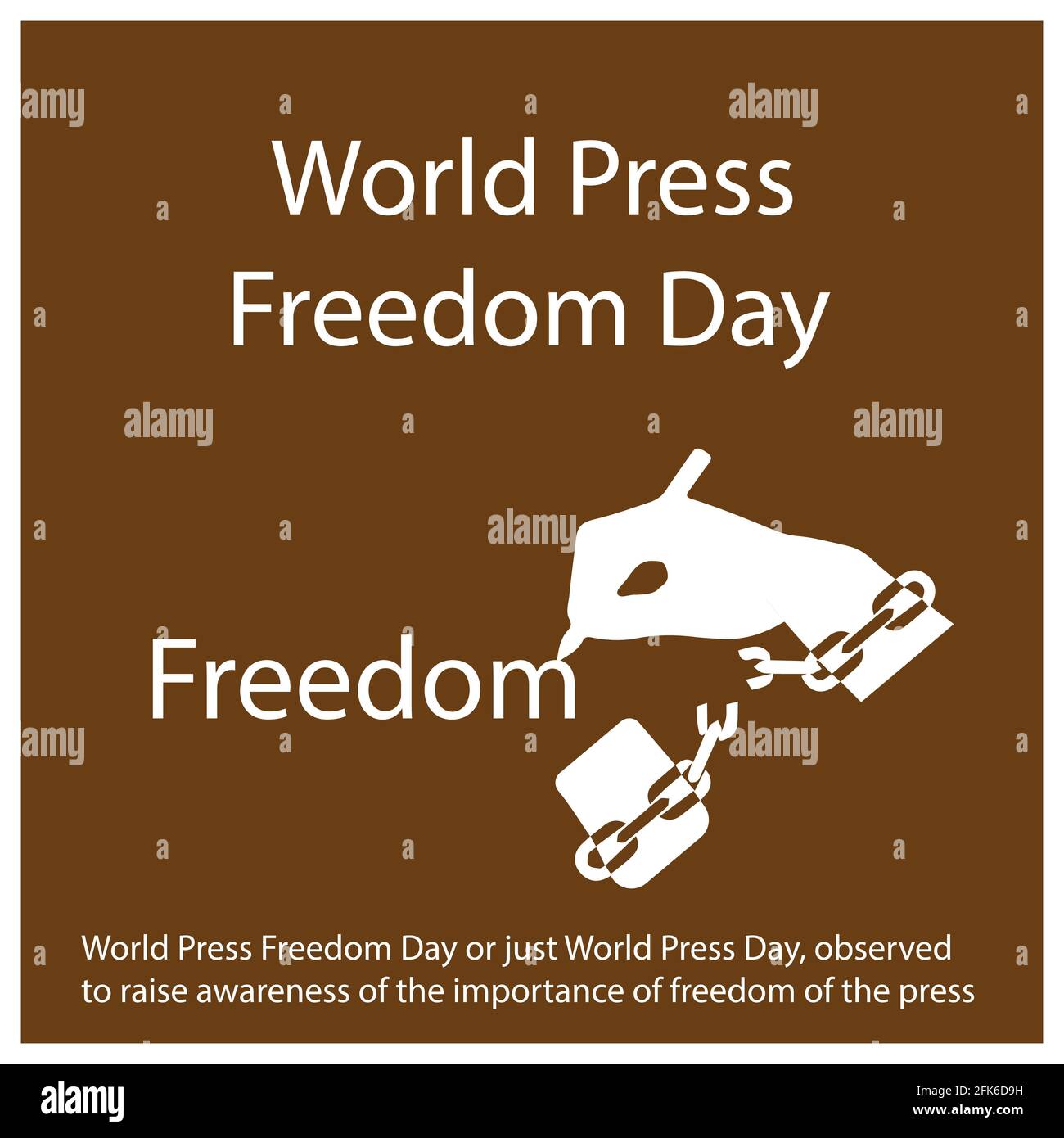 World Press Freedom Day or just World Press Day, observed to raise awareness of the importance of freedom of the press Stock Vector