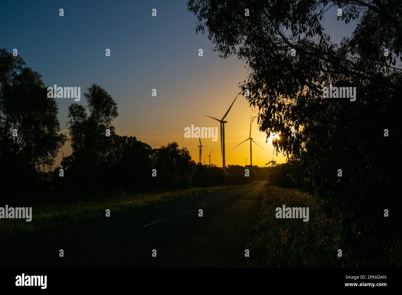Wind turbines generating electricity, Australia Stock Photo