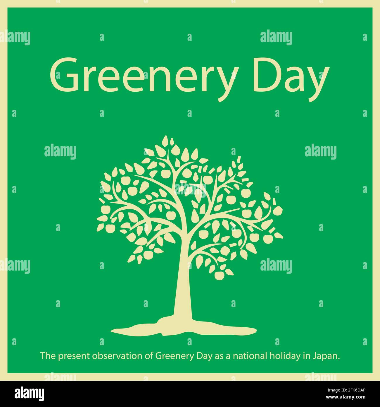 The present observation of Greenery Day as a national holiday in Japan. Stock Vector