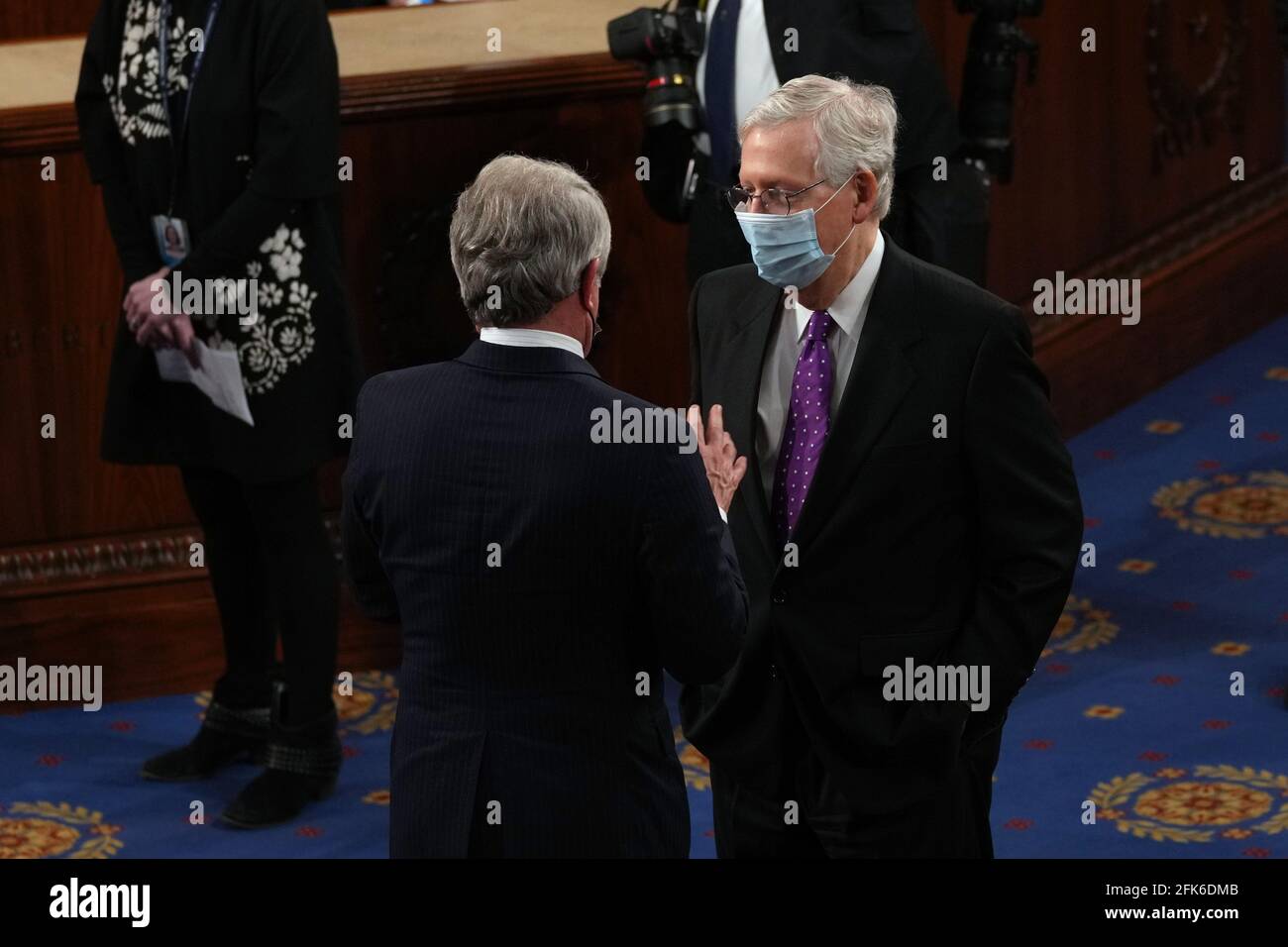 NYTSPEECH - Senator Mitch McConnell before President Joe Biden delivered an address to a joint session of Congress at the Capitol in Washington on Wednesday, April 28, 2021. The speech was his first since taking office in January. Credit: Doug Mills/Pool via CNP /MediaPunch Stock Photo