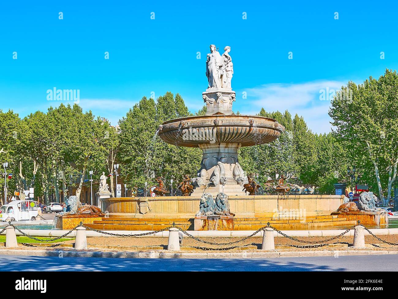 The stunning Fontaine de la Rotonde, located amid General de Gaulle ...