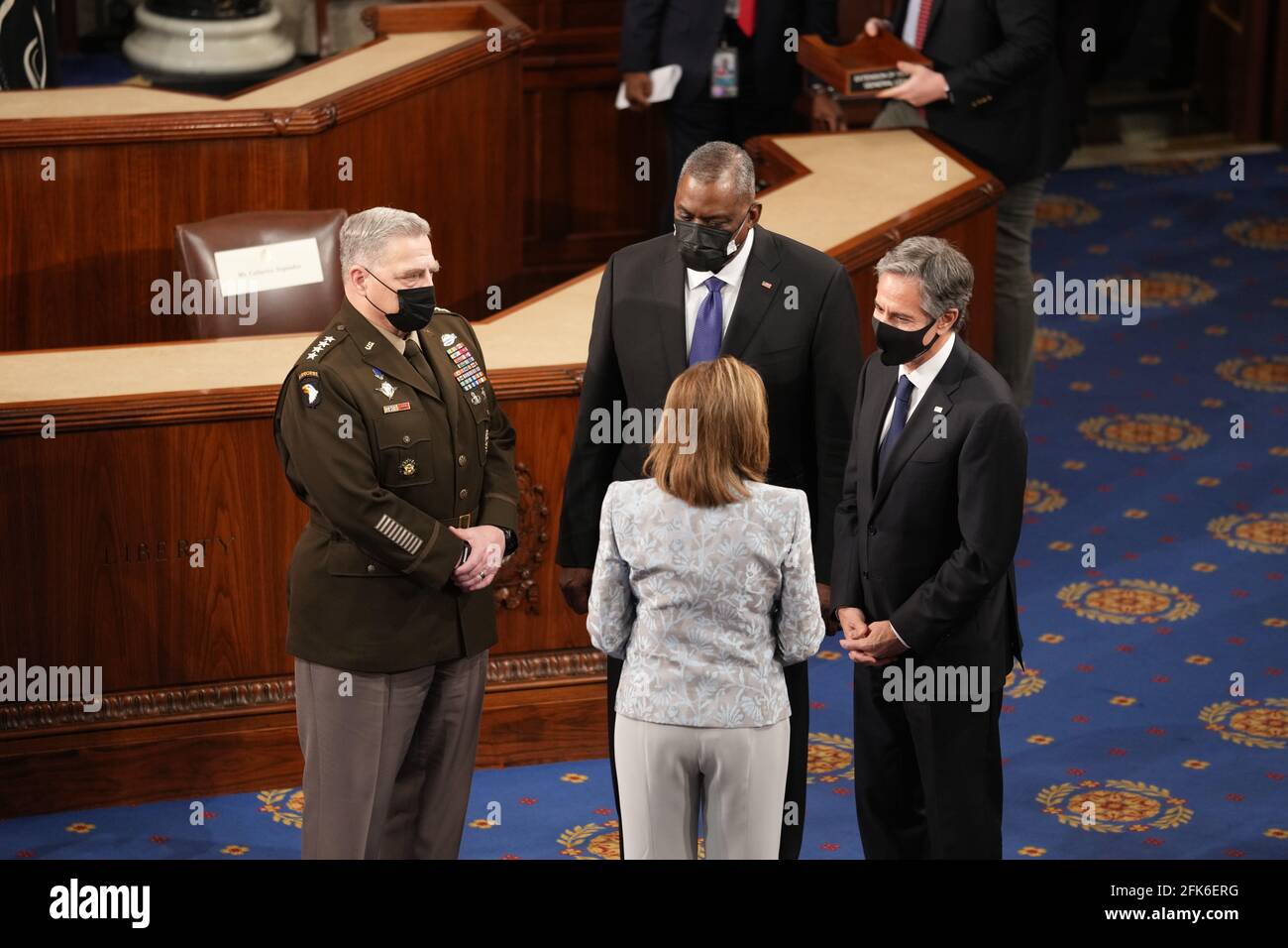 https://c8.alamy.com/comp/2FK6ERG/nytspeech-speaker-nancy-pelosi-with-from-left-chairman-mark-milley-of-the-joint-chiefs-of-staff-defense-secretary-lloyd-austin-and-secretary-of-state-antony-blinken-after-president-joe-biden-delivered-an-address-to-a-joint-session-of-congress-at-the-capitol-in-washington-on-wednesday-april-28-2021-nytcredit-doug-millsthe-new-york-timescredit-doug-millspool-via-cnp-usage-worldwide-2FK6ERG.jpg