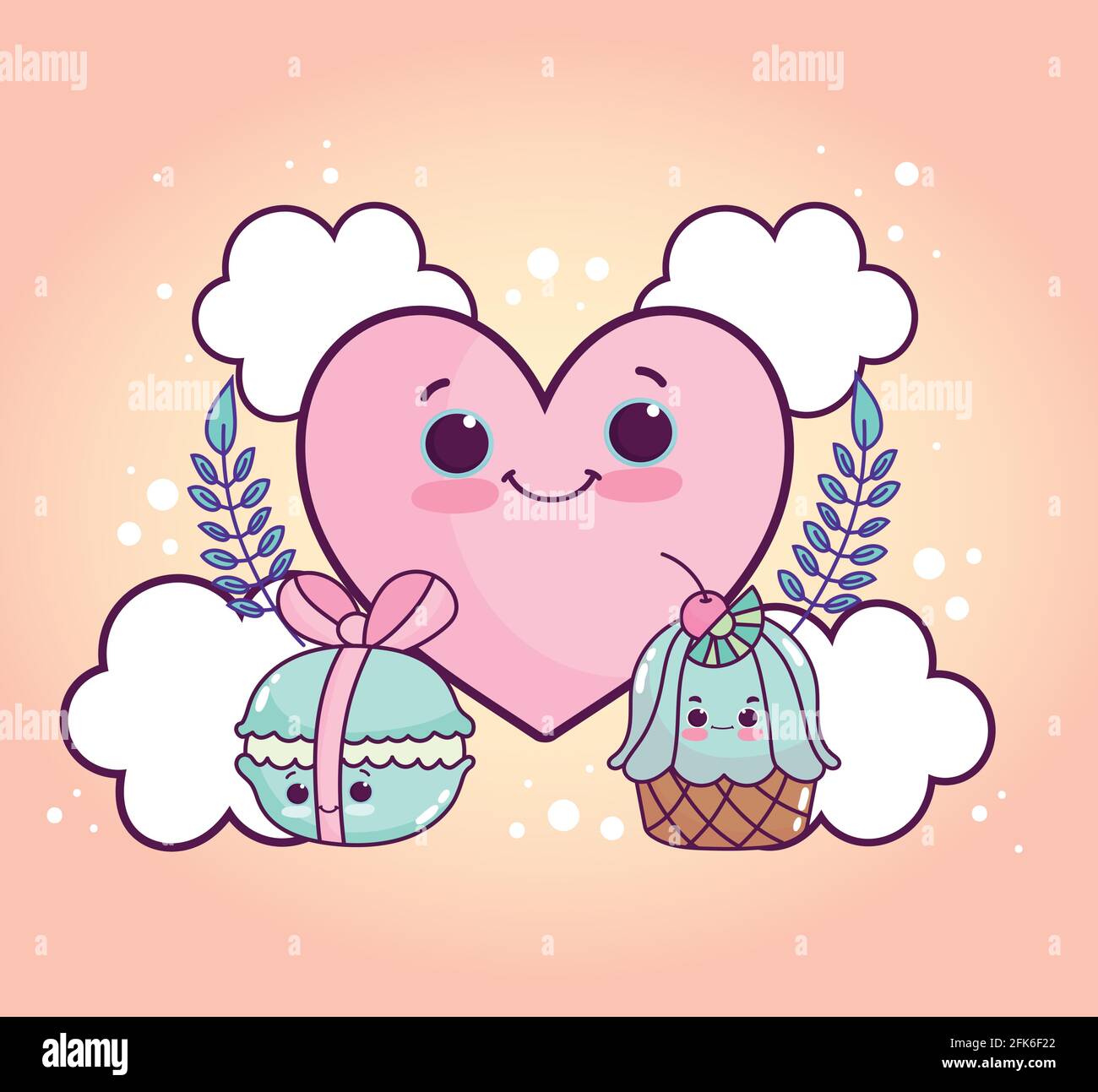 cute cupcake jelly adorable heart Stock Vector Image & Art - Alamy