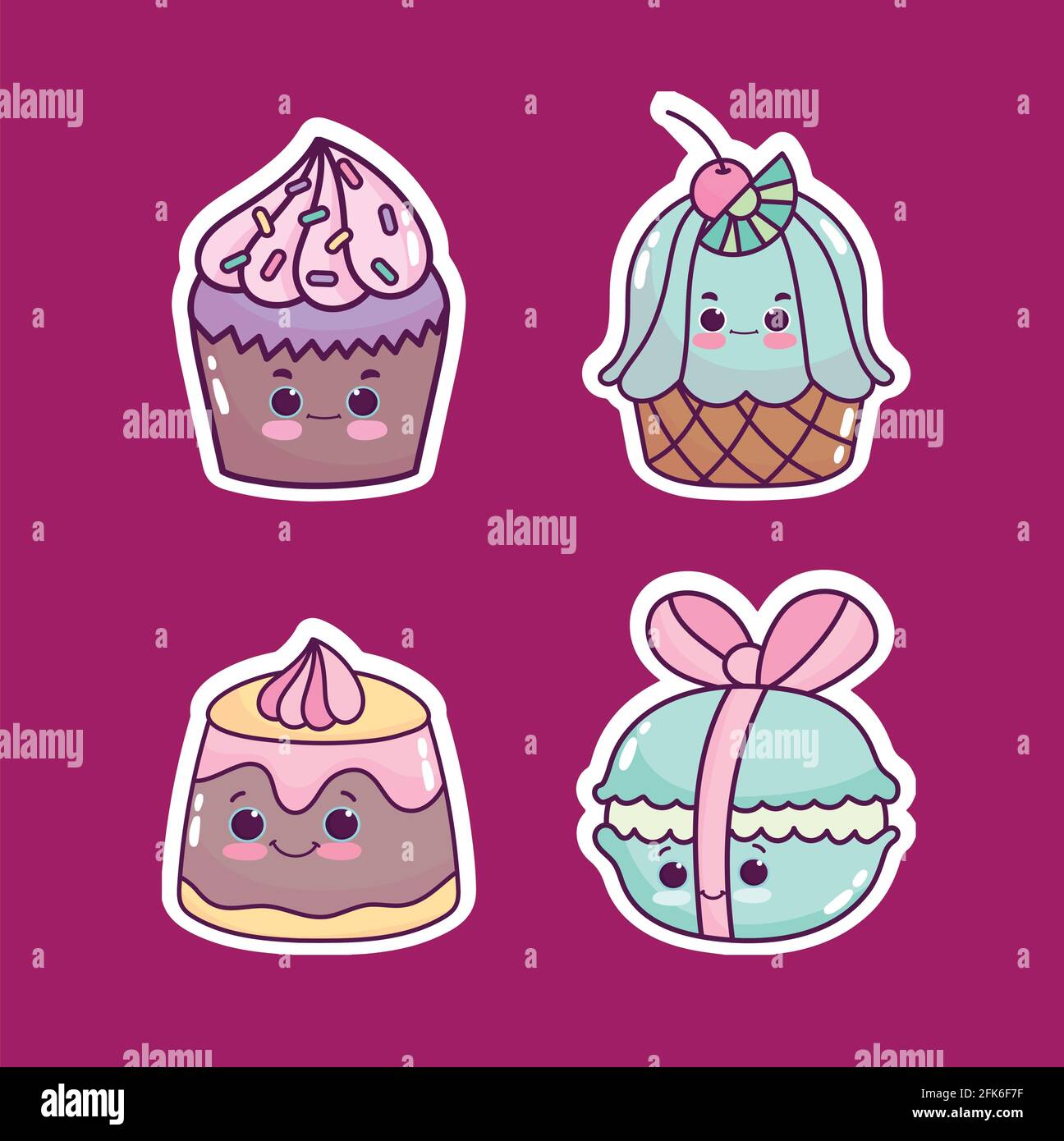 cute sweet cookie cupcake jelly Stock Vector Image & Art - Alamy